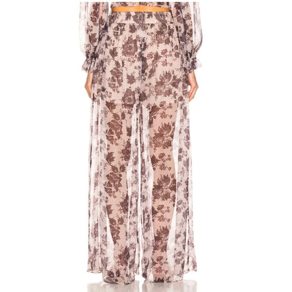 Zimmermann Juno Silk Floral Wide Leg Pant in Aged Batik Size XS - Picture 3 of 9